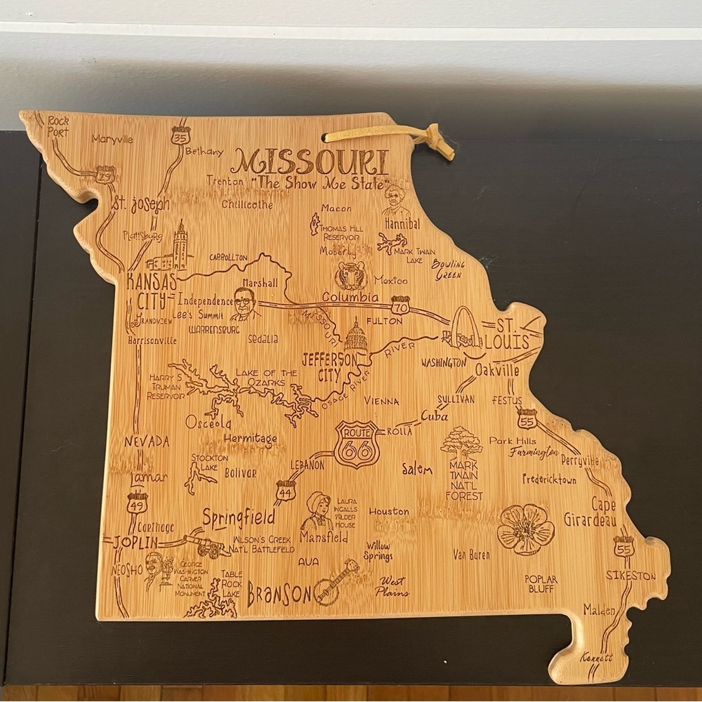 LAST CHANCE Missouri State Shaped Charcuterie Cutting Board Totally Bamboo